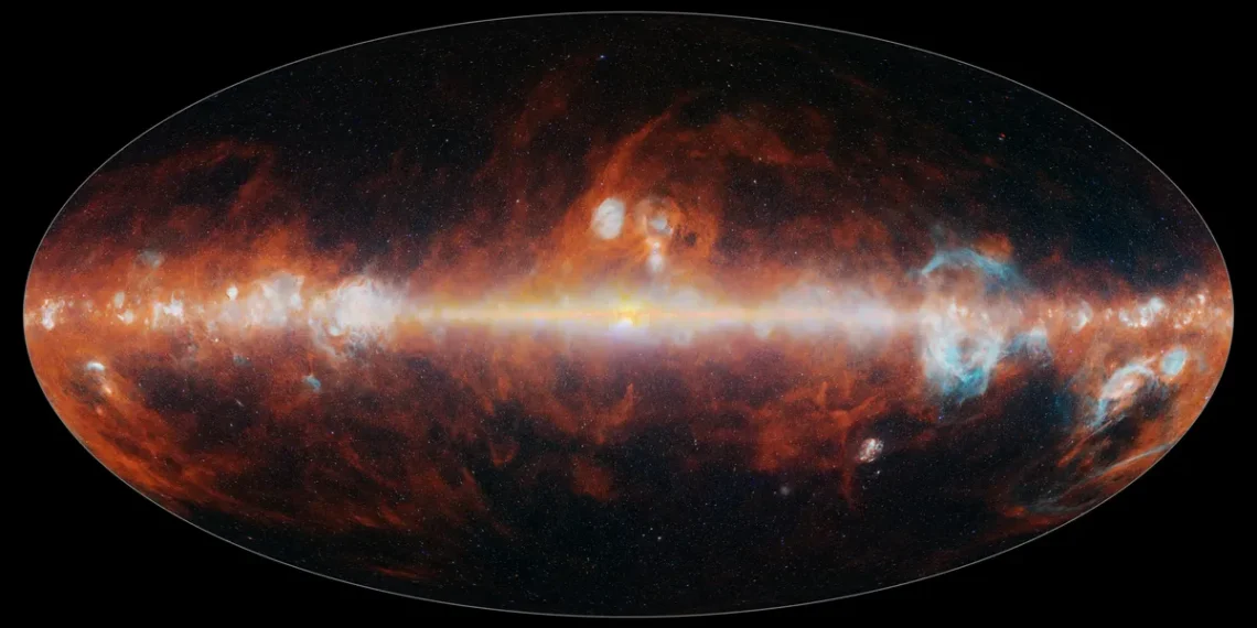 نخستین نقشه کامل آسمان در ۱۰۲ رنگ مادون‌قرمز منتشر شد