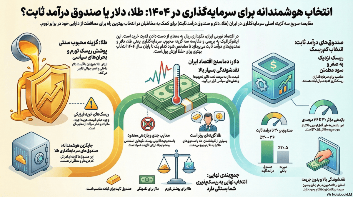 طلا، دلار یا صندوق درآمد ثابت؛ کدام برای سرمایه گذاری بهتر است؟