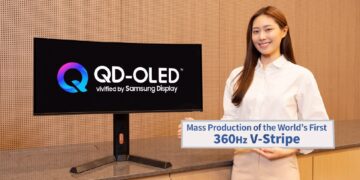 معرفی تولید انبوه اولین پنلهای ۳۶۰ هرتز V-Stripe با همکاری Samsung Display.