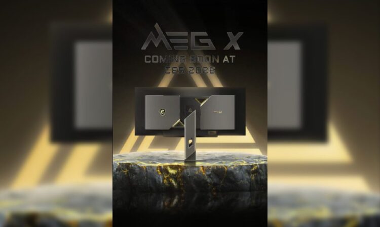 طراحی بخش پشتی مانیتور گیمینگ MSI با لوگوی اژدها و نورپردازی طلایی روی پایه.