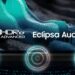 تصویری تبلیغاتی که لوگوی HDR10+ Advanced و عبارت Eclipsa Audio را روی پس‌زمینه‌ای از امواج صوتی و یک ساندبار نشان می‌دهد.