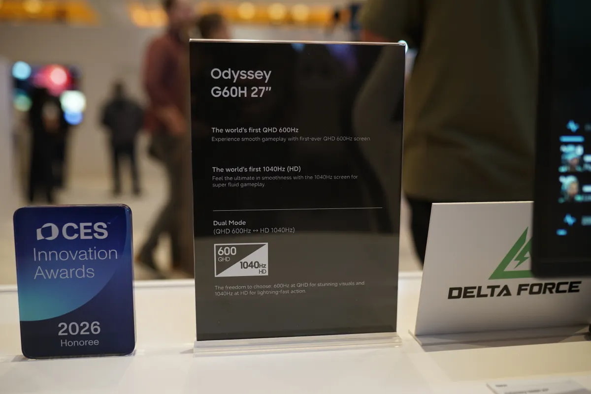 تابلو مشخصات مانیتور ۲۷ اینچ با نرخ نوسازی خیره‌کننده ۶۰۰ هرتز در حالت QHD.