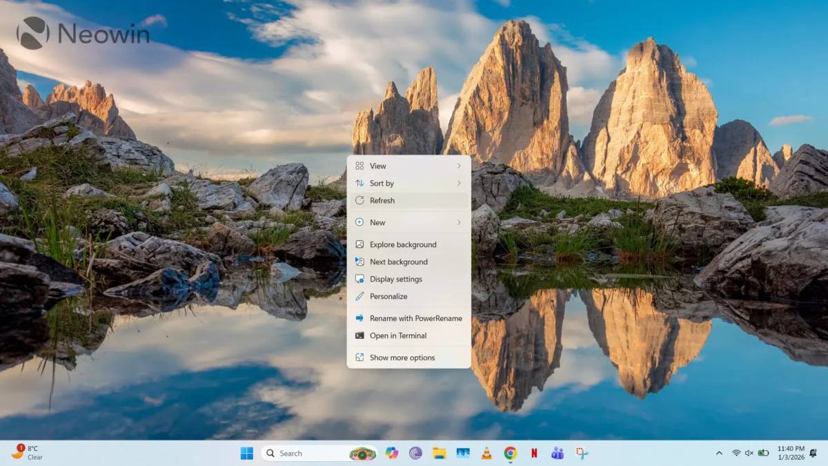 دکمه Refresh ویندوز سرعت سیستم را افزایش نمی دهد
