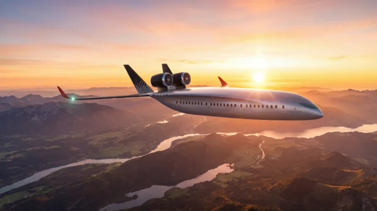 هواپیمای Horizon Evo از شرکت Natilus در حال پرواز در آسمان