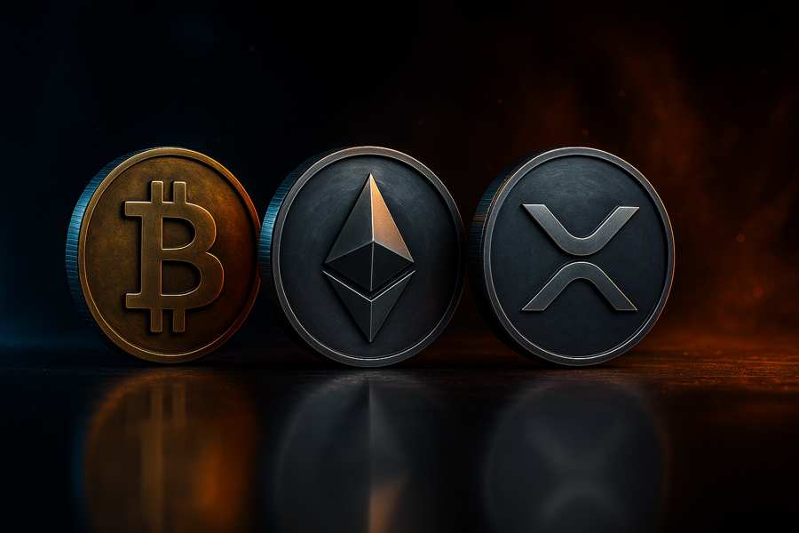 قیمت بیت‌کوین، اتریوم و ریپل امروز کاهش یافت