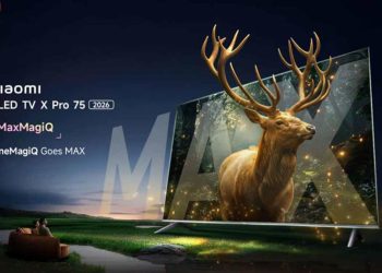 تصویر تبلیغاتی از Xiaomi QLED TV X Pro 75 (مدل 2026) که یک گوزن با شاخهای بزرگ را با جزئیات بسیار بالا روی صفحه نمایش نشان میدهد. در سمت چپ تصویر، نام محصول و قابلیتهای MaxMagIQ و CineMagicQ Goes MAX درج شدهاند. ترکیب نورپردازی، کنتراست عمیق و رنگهای دقیق، بر قدرت پردازش تصویر، فناوری QLED و تجربه سینمای خانگی پیشرفته تأکید دارد.
