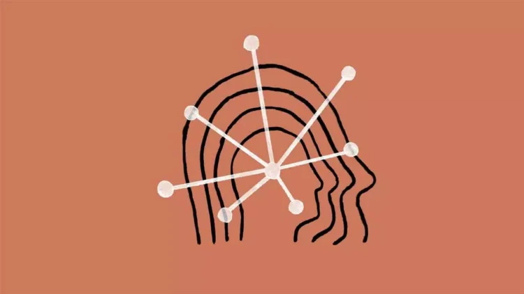 یک تصویر انتزاعی از نیم‌رخ انسان که با خطوط و نقاط به هم پیوسته، نمادی از شبکه‌های عصبی و هوش مصنوعی است.