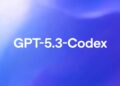 متن "GPT-5.3-Codex" روی پس‌زمینه‌ای با طیف رنگی آبی و بنفش.