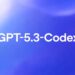 متن "GPT-5.3-Codex" روی پس‌زمینه‌ای با طیف رنگی آبی و بنفش.