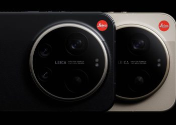 نمای نزدیک از طراحی ماژول دوربین پشتی گوشی‌های پرچم‌دار Xiaomi با همکاری Leica؛ ماژول دایره‌ای بزرگ شامل چند لنز و سنسور، لوگوی قرمز Leica در گوشه، و بدنه‌ای با بافت چرمی یا مات در دو رنگ تیره و روشن که بر تمرکز شیائومی بر عکاسی حرفه‌ای و سخت‌افزار پریمیوم تأکید دارد.