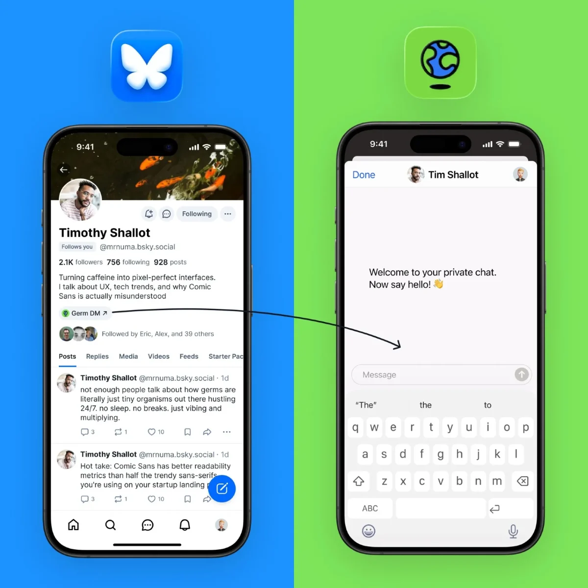 ادغام فناوری Germ با اپلیکیشن بلواسکای