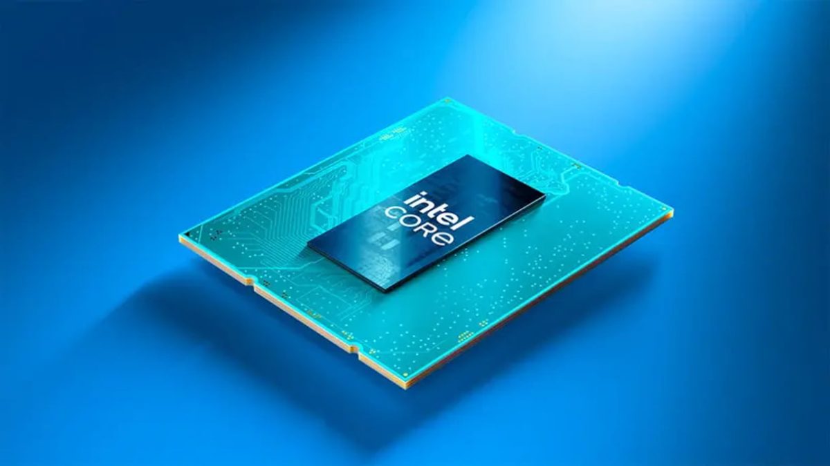 تصویر مفهومی از چیپ Intel Core با طراحی مدرن و مدارهای الکترونیکی، نمادی از پردازندههای قدرتمند اینتل و فناوریهای پیشرفته محاسباتی
