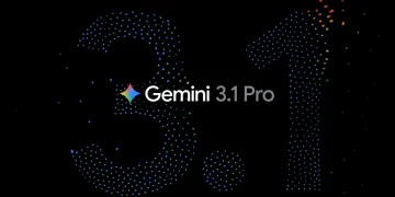 کاور رسمی معرفی Gemini 3.1 Pro با پس‌زمینه تیره و الگوی نقاط نورانی دیجیتال که عدد «3.1» را به‌صورت انتزاعی شکل می‌دهند؛ نمایش هویت بصری نسل جدید مدل زبانی Google Gemini با تمرکز بر پیشرفت‌های عملکردی، مقیاس‌پذیری و توان پردازش پیشرفته هوش مصنوعی.