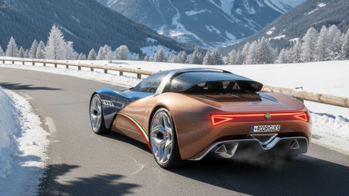 نمای عقب ابرخودروی Berlinetta Veloce