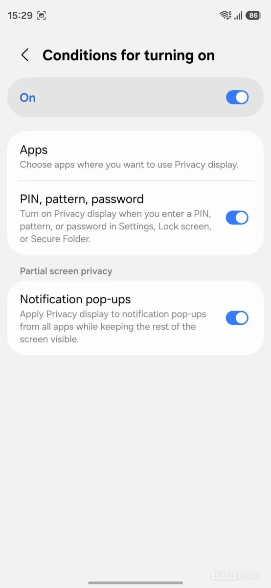 نمایشگر جدید سامسونگ با قابلیت حفظ حریم خصوصی