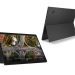 نمای ترکیبی از ThinkPad X13 Detachable در حالت تبلت و کیبورد متصل، نمایش صفحه‌نمایش با محتوای گرافیکی، بدنه مشکی مات و طراحی مینیمال مناسب کاربران تجاری.