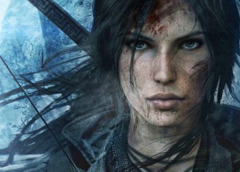 نمای نزدیک هنری از یک صحنه بازی Tomb Raider در فضای سرد و برفی با تونالیته آبی، که تجهیزات بقا، بافت لباس و عناصر ماجراجویانه در مرکز توجه قرار دارند؛ ترکیب‌بندی تصویر بر اتمسفر خشن، چالش‌برانگیز و داستان‌محور یک بازی ویدیویی تمرکز دارد.