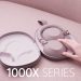 هدفون Sony WH‑1000XM6 Sand Pink داخل کیس محافظ باز، با نمایش نحوه قرارگیری ایرکاپها و هدبند در فضای داخلی کیس؛ عبارت 1000X SERIES در پایین تصویر دیده میشود و تمرکز بر قابلیت حمل و طراحی پریمیوم است.
