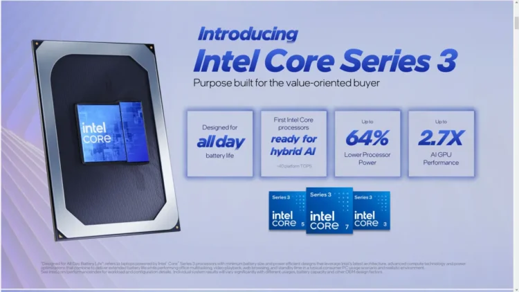 اینتل پردازنده&zwnj;های هیبریدی و اقتصادی Core 3 مجهز به AI را معرفی کرد