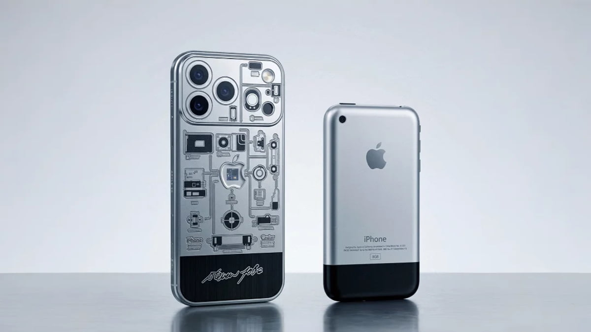 مقایسه Caviar iPhone 2007 Edition با آیفون اصلی سال 2007؛ نسخه لوکس با بدنه حکاکیشده در کنار طراحی کلاسیک اولین آیفون اپل
