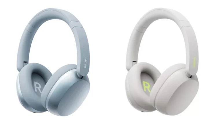 تصویر محصول از هدفون&zwnj;های روی&zwnj;گوشی Redmi Headphones Neo در دو رنگ آبی روشن و سفید، با طراحی مینیمال، ایرکاپ&zwnj;های بزرگ و برند Redmi روی هدبند