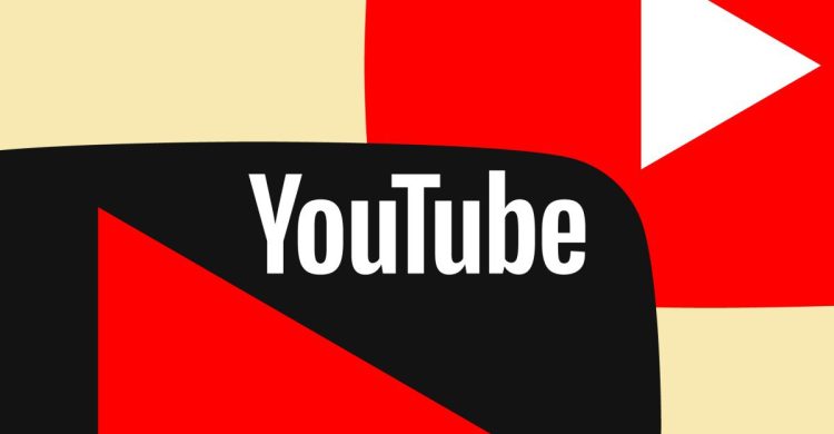 لوگوی YouTube با نوشته YouTube روی پسزمینه قرمز و مشکی و آیکون دکمه پخش سفید؛ تصویری مفهومی از پلتفرم اشتراکگذاری ویدیو یوتیوب
