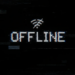 نمایش نماد وای‌فای با خط مورب قرمز روی آن در بالای نوشته OFFLINE با جلوه گلیچ دیجیتال روی پس‌زمینه تیره؛ تصویری مفهومی که قطع بودن اتصال اینترنت یا وضعیت آفلاین شبکه را نشان می‌دهد
