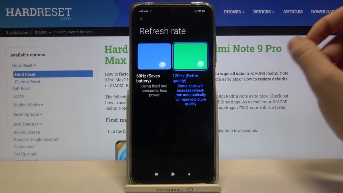 تغییر Refresh rate شیائومی
