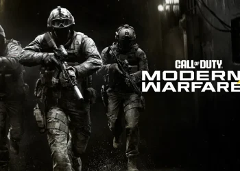 پوستر تبلیغاتی بازی Call of Duty: Modern Warfare 4؛ نمایش چند سرباز مسلح در حال دویدن در محیطی تاریک و عملیاتی با سبک بصری واقع‌گرایانه