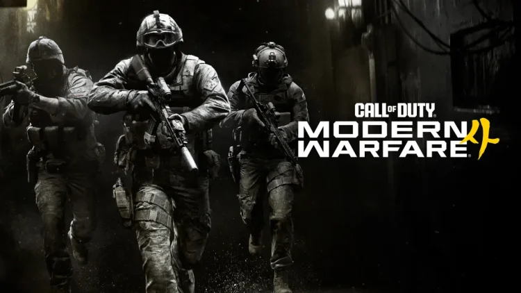 پوستر تبلیغاتی بازی Call of Duty: Modern Warfare 4؛ نمایش چند سرباز مسلح در حال دویدن در محیطی تاریک و عملیاتی با سبک بصری واقعگرایانه