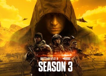 پوستر بازی Battlefield 6 Season 3 با حضور چند سرباز مسلح در میدان نبرد و جنگنده‌ها در آسمان.