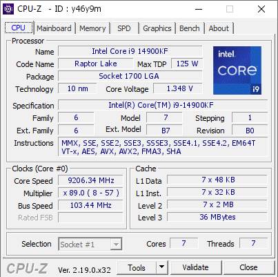 رکورد اورکلاک پردازنده Core i9-14900KF اینتل تا ۹.۲ گیگاهرتز در نرم‌افزار CPU-Z