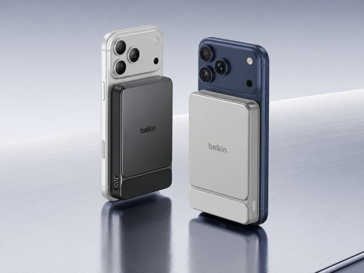 پاوربانک Belkin UltraCharge Slim 10K با شارژ بی‌سیم Qi2.2 و نمایشگر دیجیتال
