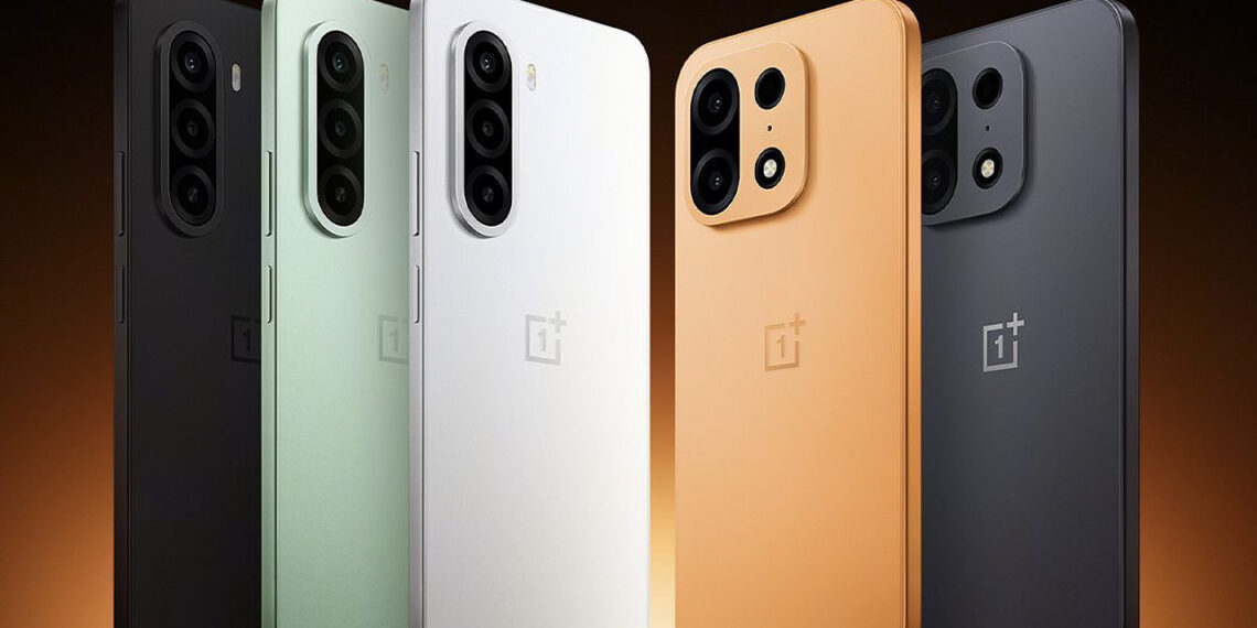 سری OnePlus Turbo 6X و Turbo 6X Pro در رنگ‌های مشکی، سبز، سفید، نارنجی و خاکستری در کنار یکدیگر