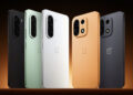 سری OnePlus Turbo 6X و Turbo 6X Pro در رنگ‌های مشکی، سبز، سفید، نارنجی و خاکستری در کنار یکدیگر