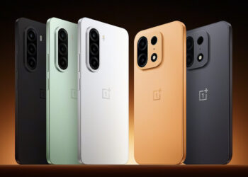 سری OnePlus Turbo 6X و Turbo 6X Pro در رنگ‌های مشکی، سبز، سفید، نارنجی و خاکستری در کنار یکدیگر