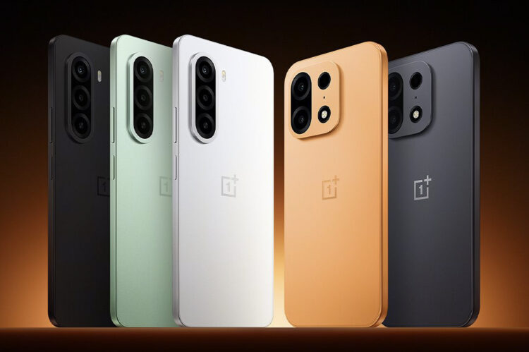 سری OnePlus Turbo 6X و Turbo 6X Pro در رنگهای مشکی، سبز، سفید، نارنجی و خاکستری در کنار یکدیگر