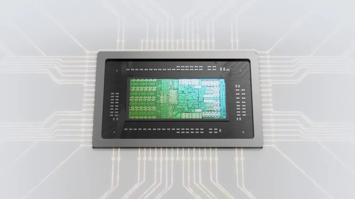 نمای نزدیک از تراشه NVIDIA N1X مبتنی بر معماری Arm که قلب تپنده لپ‌تاپ‌های جدید ایسوس محسوب می‌شود.