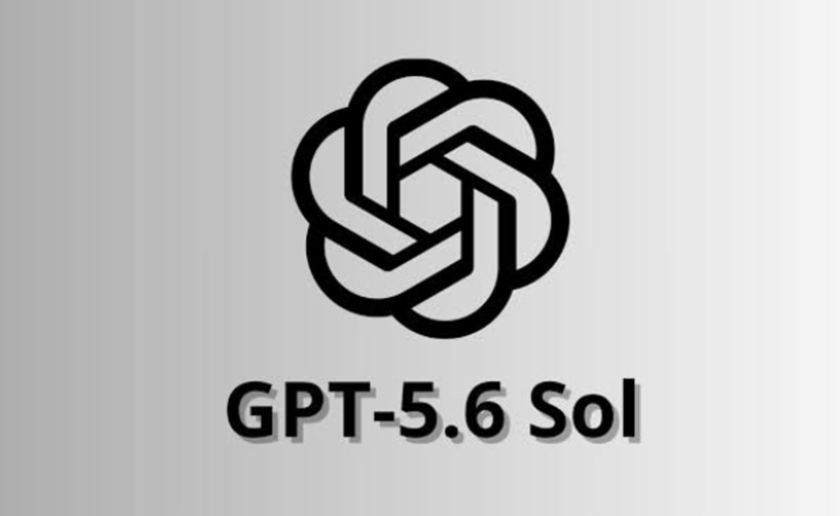 لوگوی مشکی OpenAI بالای متن GPT-5.6 Sol روی پس‌زمینه‌ای با گرادیانت روشن