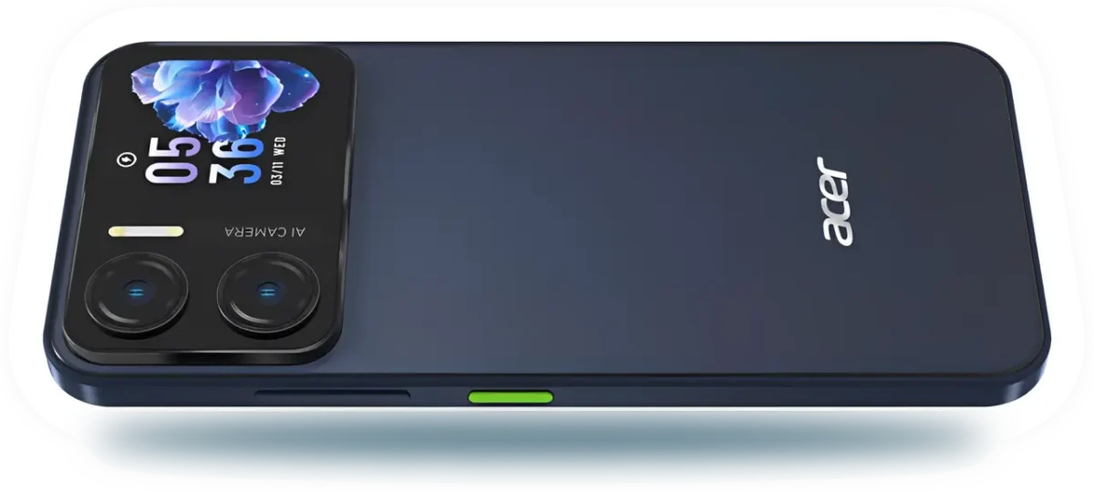 نمایشگر پشتی Acer Sospiro A15 برای نمایش اعلانها و ثبت سلفی
