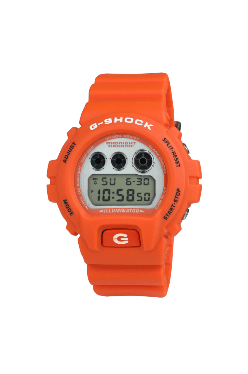 نمای نزدیک Casio G-Shock DW6900MO26-4 با طراحی اختصاصی Midnight Organic