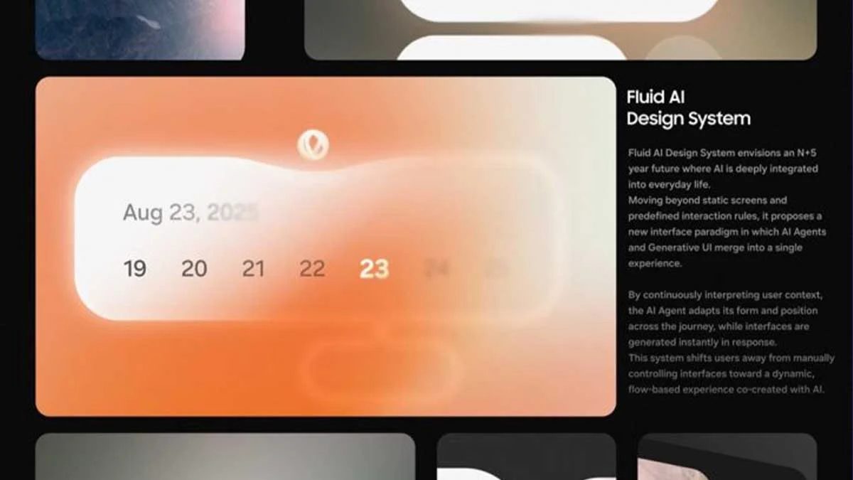 کارتهای شناور و هوشمند در Fluid AI Design System سامسونگ