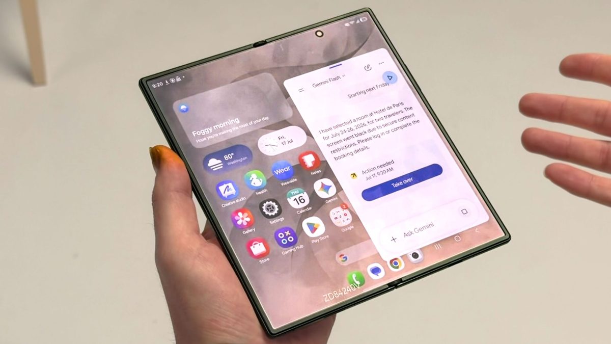 Gemini Notebook روی گوشی تاشوی Galaxy Z Fold 8