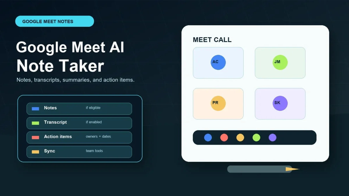 نمایش اسکرین‌شات اسلایدها در خلاصه هوش مصنوعی Google Meet