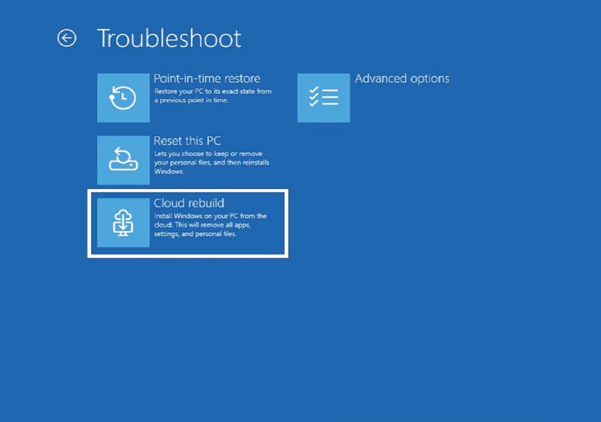 قابلیت Cloud Rebuild