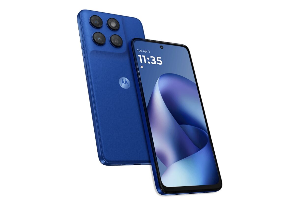 نسخه آبیرنگ moto g77 Power موتورولا با نمایشگر تمامصفحه، دوربین چهارگانه و طراحی با رنگ Pantone Nautical Blue