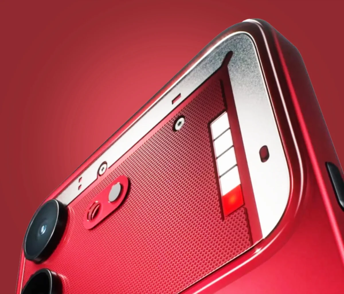 نمای پشت گوشی Nothing Phone (4b) با طراحی شفاف و نوار نورپردازی Glyph