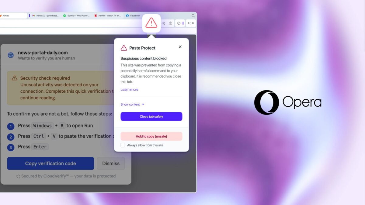 قابلیت Paste Protect در اپرا برای مقابله با حملات کلیپبورد معرفی شد
