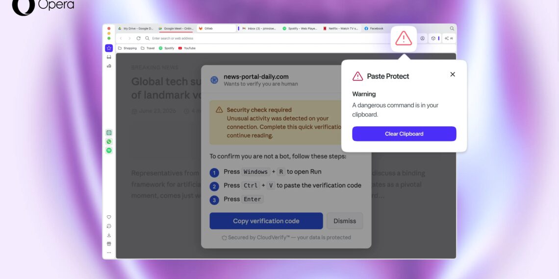 اپرا از قابلیت Paste Protect برای مقابله با حملات کلیپبورد رونمایی کرد