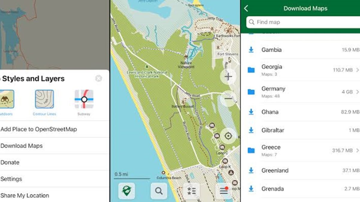 Organic Maps یکی از محبوبترین نمونههای مسیریاب متنباز محسوب میشود که بر پایه دادههای OpenStreetMap توسعه یافته است.